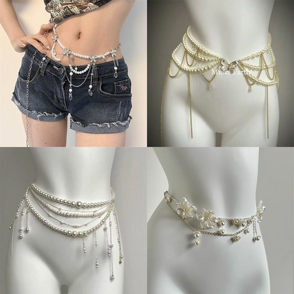 Ethnic Fashion Collection - Fashion Elegant Pearl Waist Chains Waist