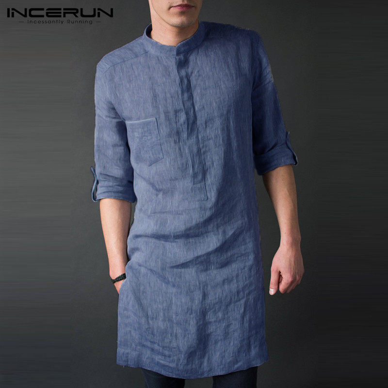 INCERUN Men's Long Sleeve Midi - Kurta Men Cotton recension och pris