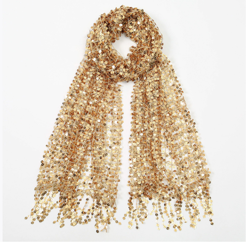 Boho Sequin Mesh Headscarf Gol - Ethnic Fashion Collection recension och pris