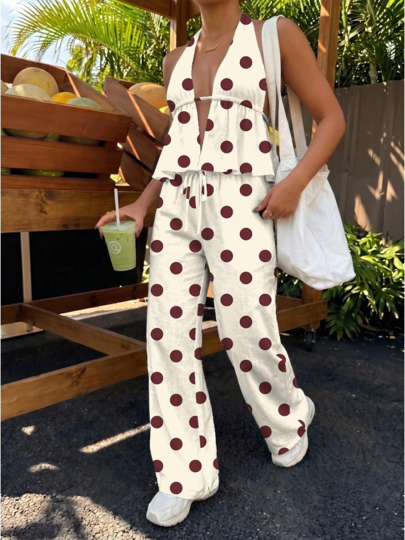 Vintage Large Dot Halter Top w - Ethnic Fashion Collection recension och pris