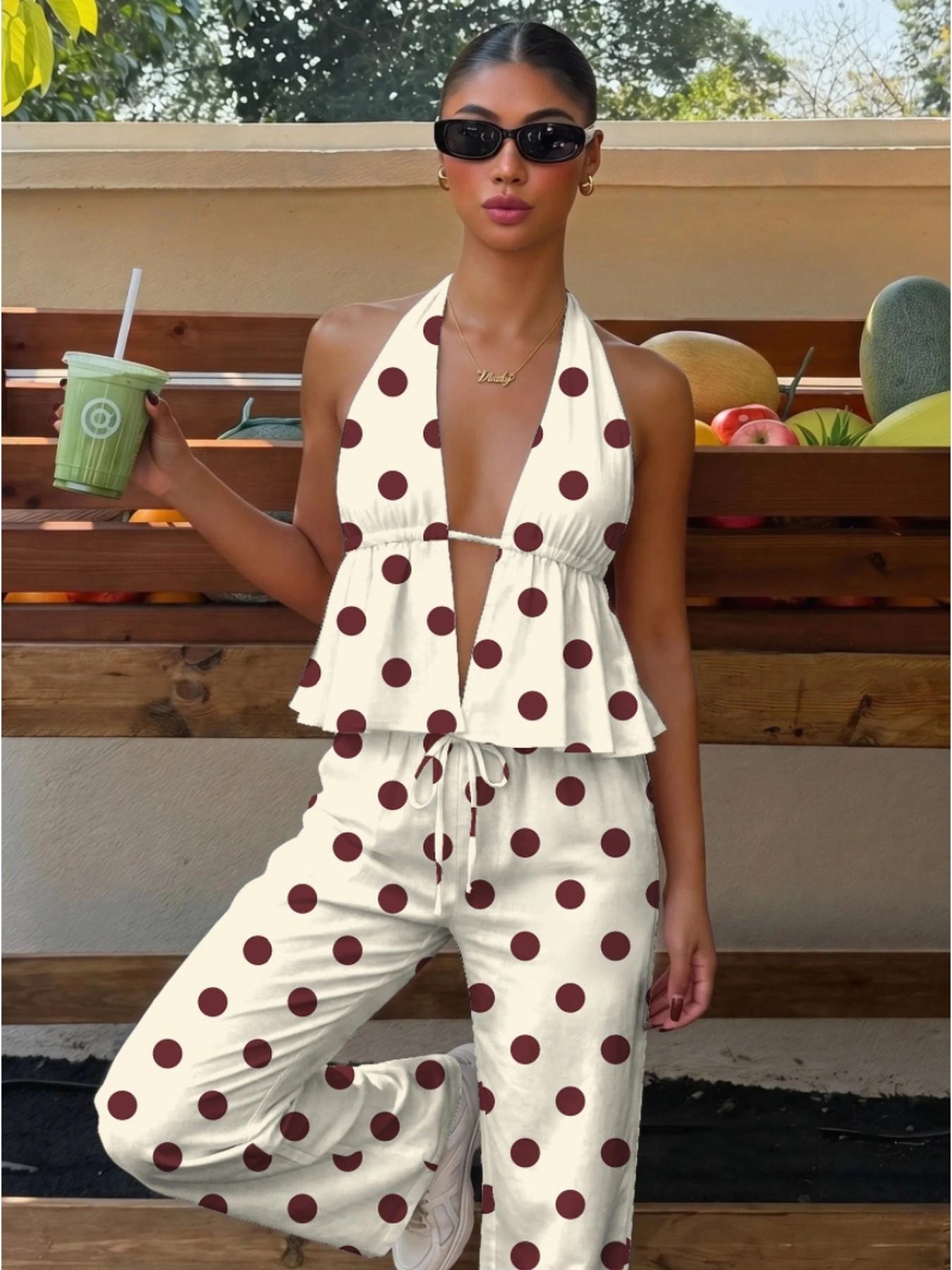 Vintage Large Dot Halter Top w - Ethnic Fashion Collection recension och pris