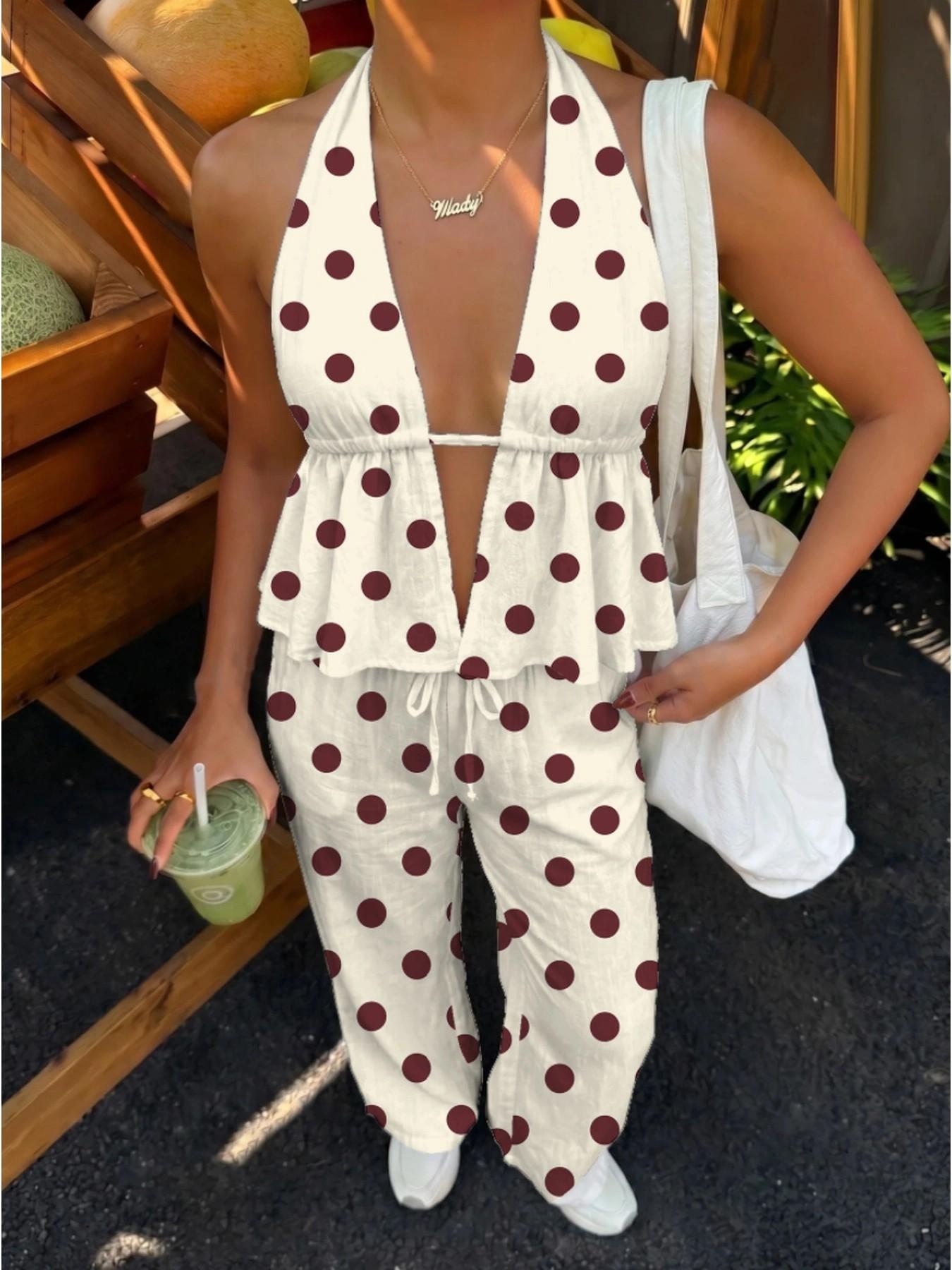 Vintage Large Dot Halter Top w - Ethnic Fashion Collection recension och pris
