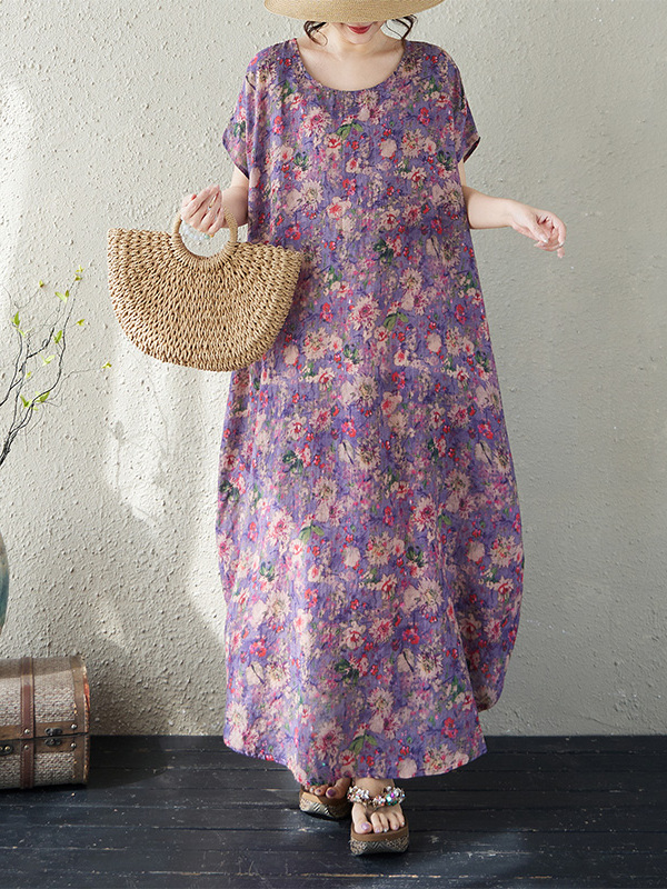 Loose Fit round Neck Cotton Li - Ethnic Fashion Walk recension och pris