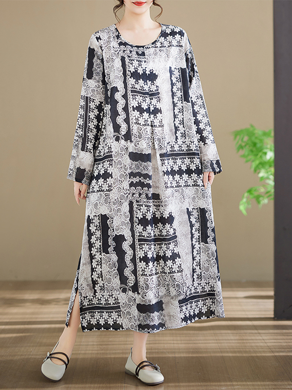 Long Sleeve Cotton Printed Dre - Ethnic Fashion Walk recension och pris