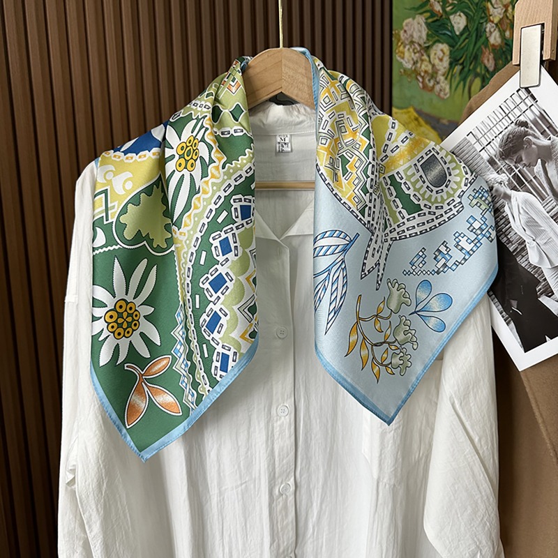 Green Boho Horse Square Scarf  - Ethnic Boho Fashion recension och pris