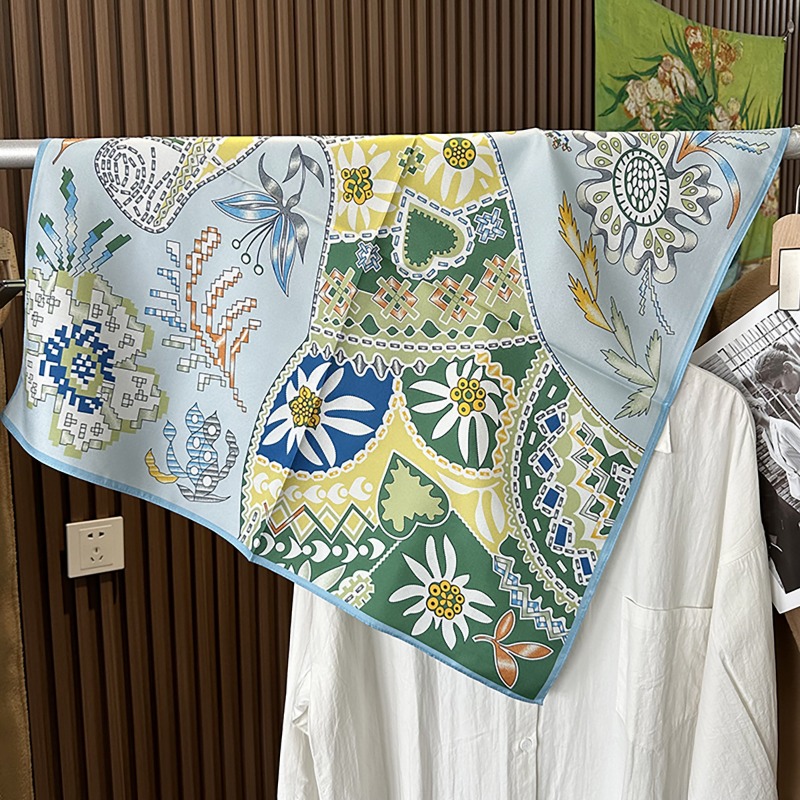 Green Boho Horse Square Scarf  - Ethnic Boho Fashion recension och pris