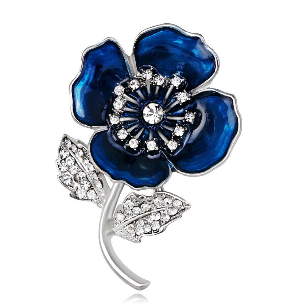 Enameled Red Poppy Flower Broo - Ethnic Fashion Uk recension och pris