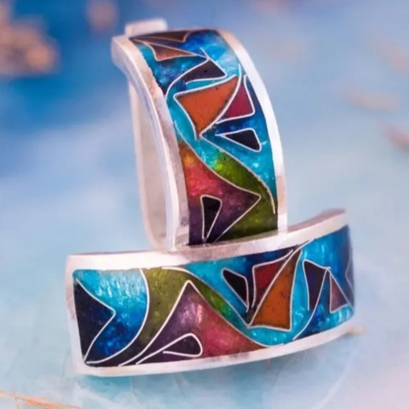 Ethnic Silver Color Enamel Hoo - Ethnic Wear In Fashion recension och pris
