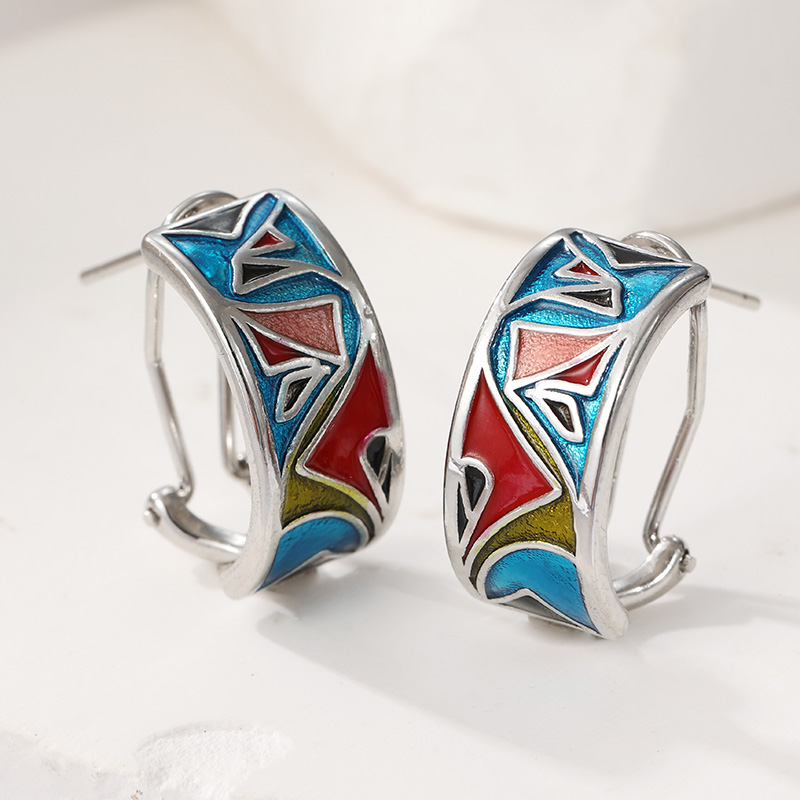 Ethnic Silver Color Enamel Hoo - Ethnic Wear In Fashion recension och pris
