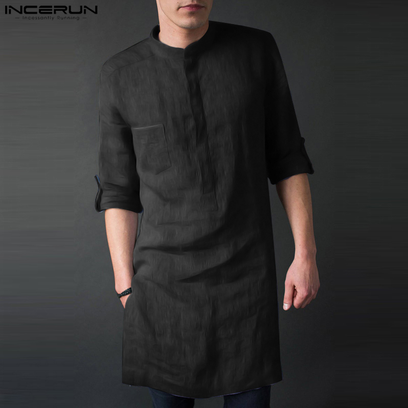 INCERUN Men's Long Sleeve Midi - Kurta Men Cotton recension och pris