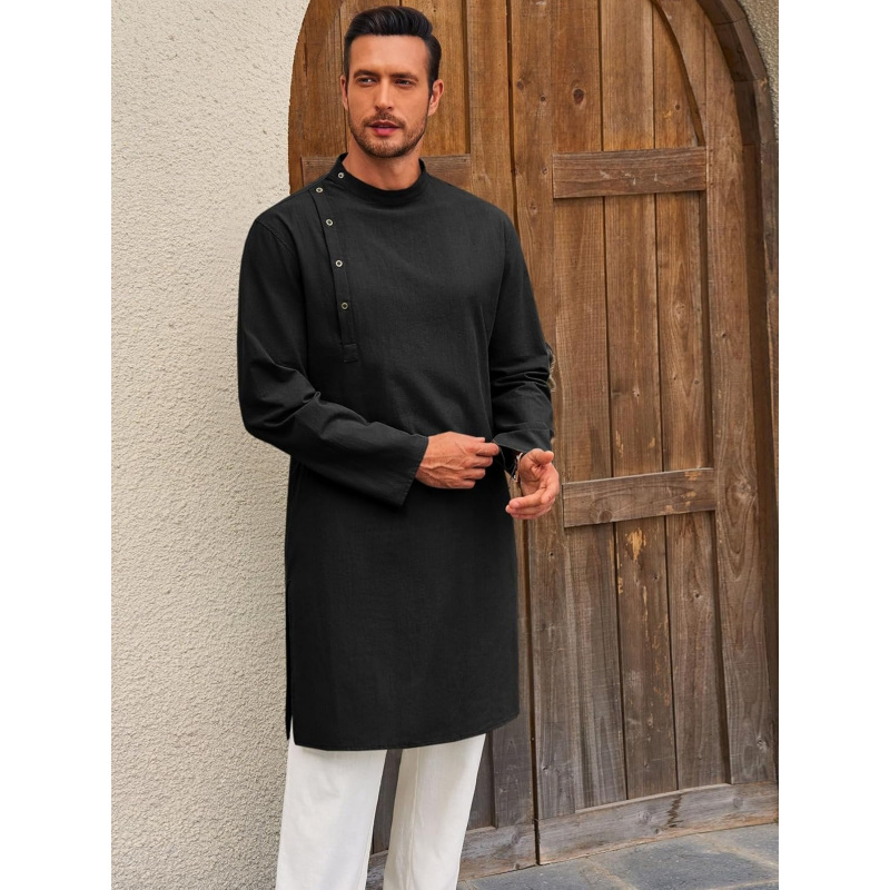 Mens Kaftan Thobe Robe Long Sl - Kurta Men Cotton recension och pris