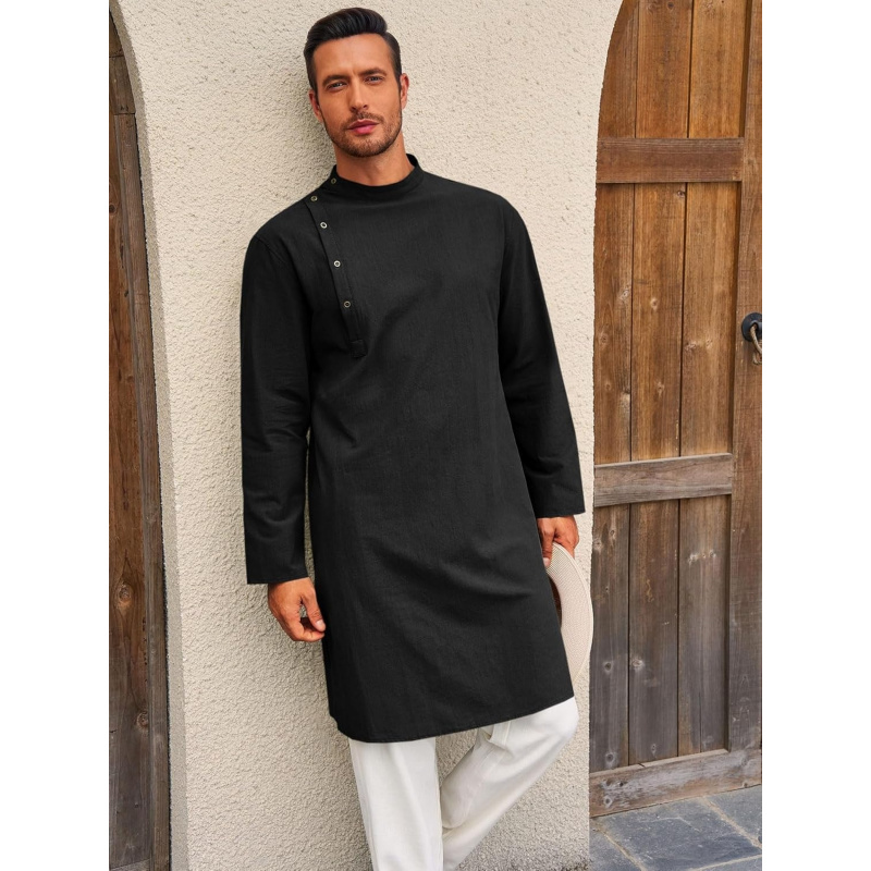 Mens Kaftan Thobe Robe Long Sl - Kurta Men Cotton recension och pris