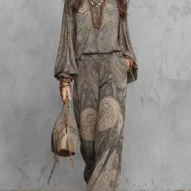 Boho Paisley Print Two-Piece S - Ethnic Fashion Collection recension och pris