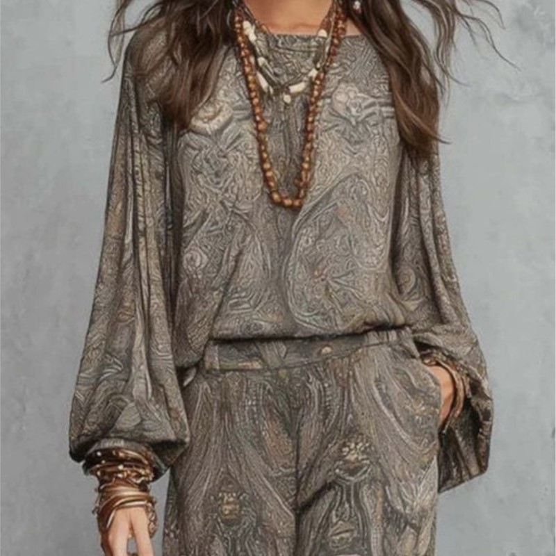 Boho Paisley Print Two-Piece S - Ethnic Fashion Collection recension och pris