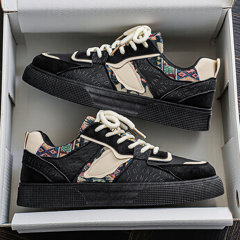 Men's Vintage Patchwork Platfo - Ethnic Fashion Walk recension och pris