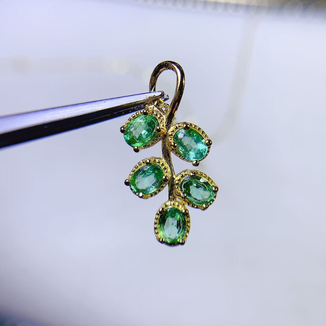 Opulent Genuine Emerald S925 S - Ethnic Fashion Designer recension och pris