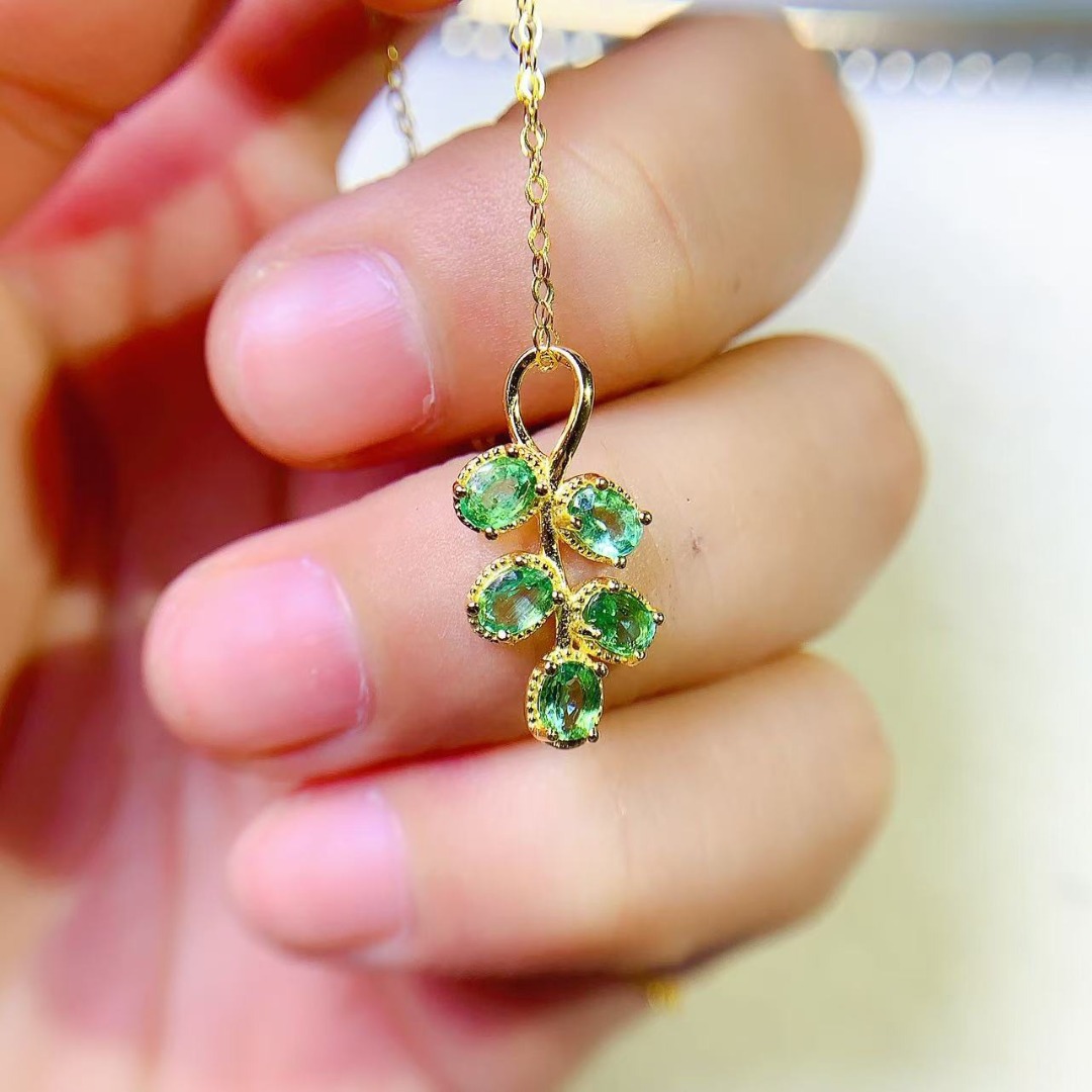 Opulent Genuine Emerald S925 S - Ethnic Fashion Designer recension och pris