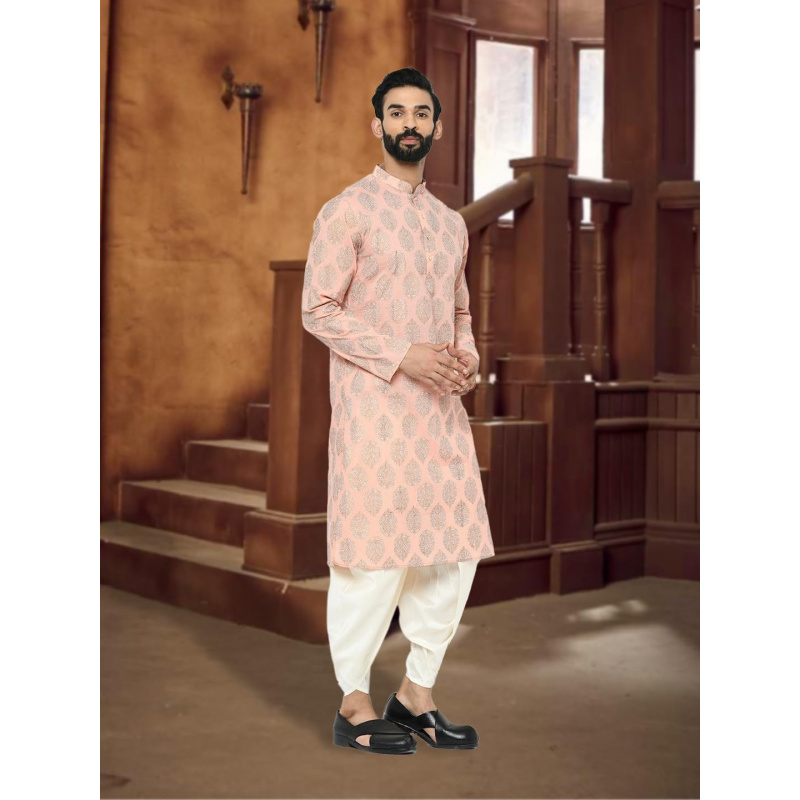 Mens Kurta - Printed Cotton Bl - Kurta Men Cotton recension och pris