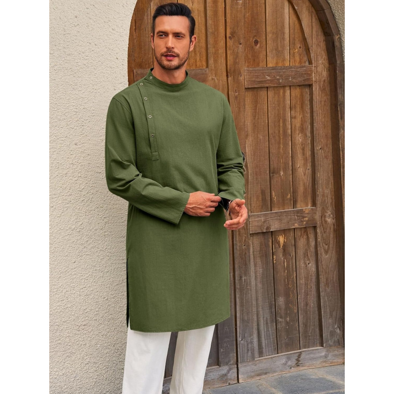 Mens Kaftan Thobe Robe Long Sl - Kurta Men Cotton recension och pris