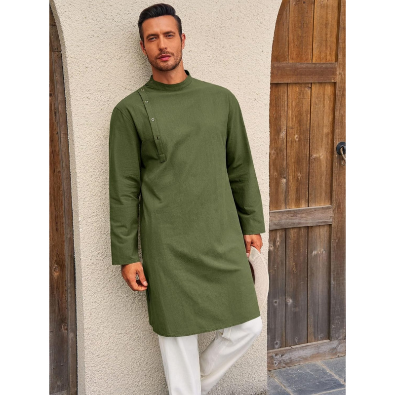 Mens Kaftan Thobe Robe Long Sl - Kurta Men Cotton recension och pris