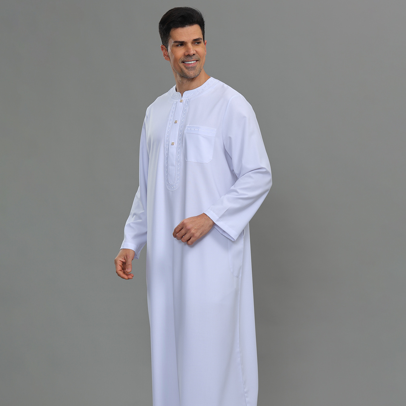 Mens Kaftan Thobe Button Down  - Kurta Men Cotton recension och pris