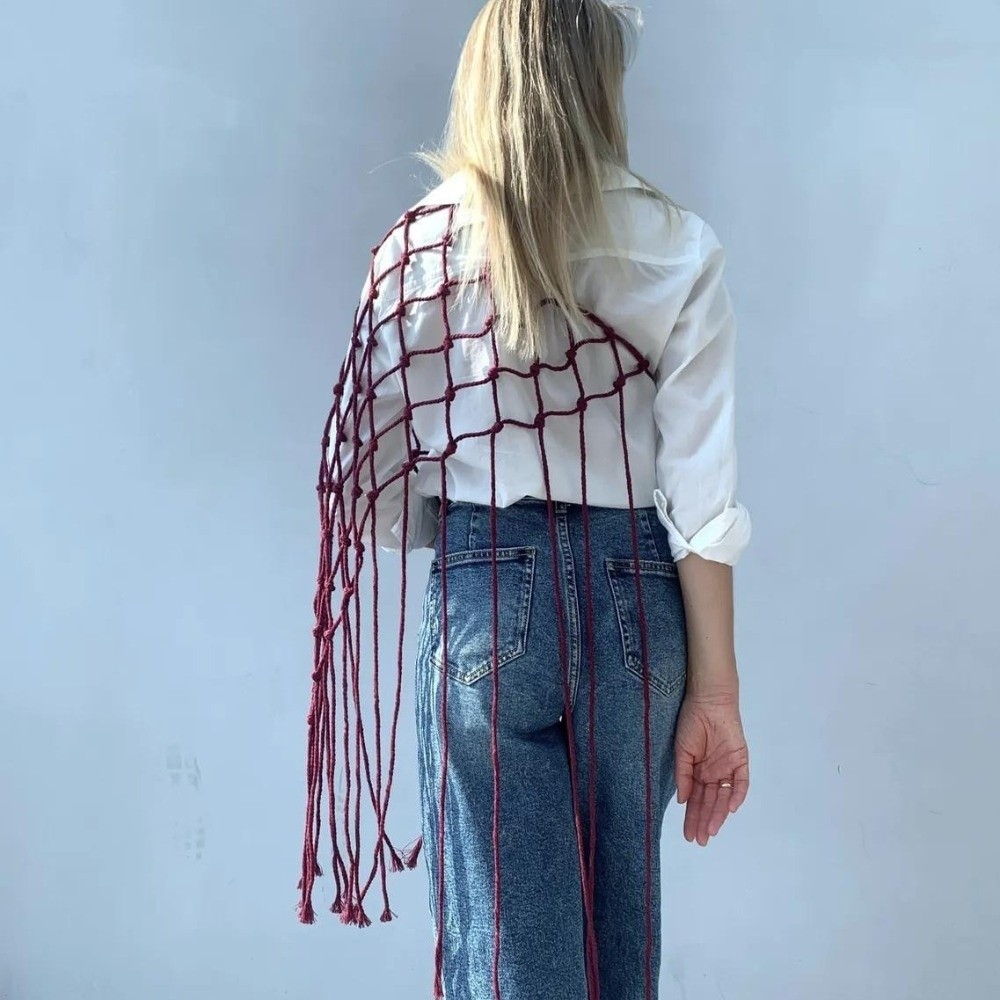 Bohemian Netted Fringe Scarf S - Ethnic Fashion Designer recension och pris