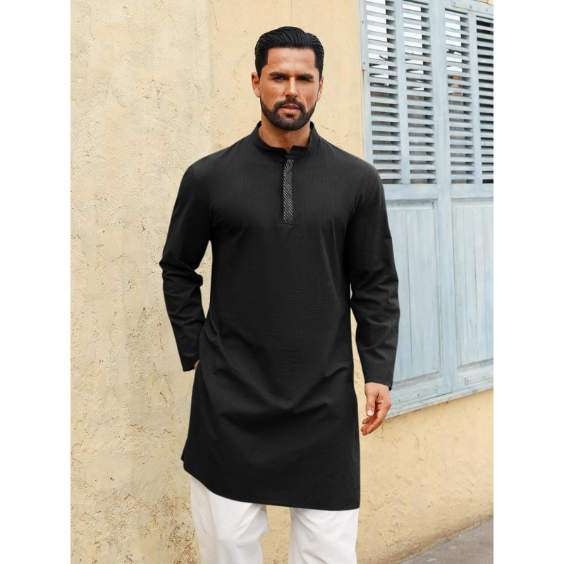 Mens Kaftan Thobe Long Sleeve  - Kurta Men Cotton recension och pris