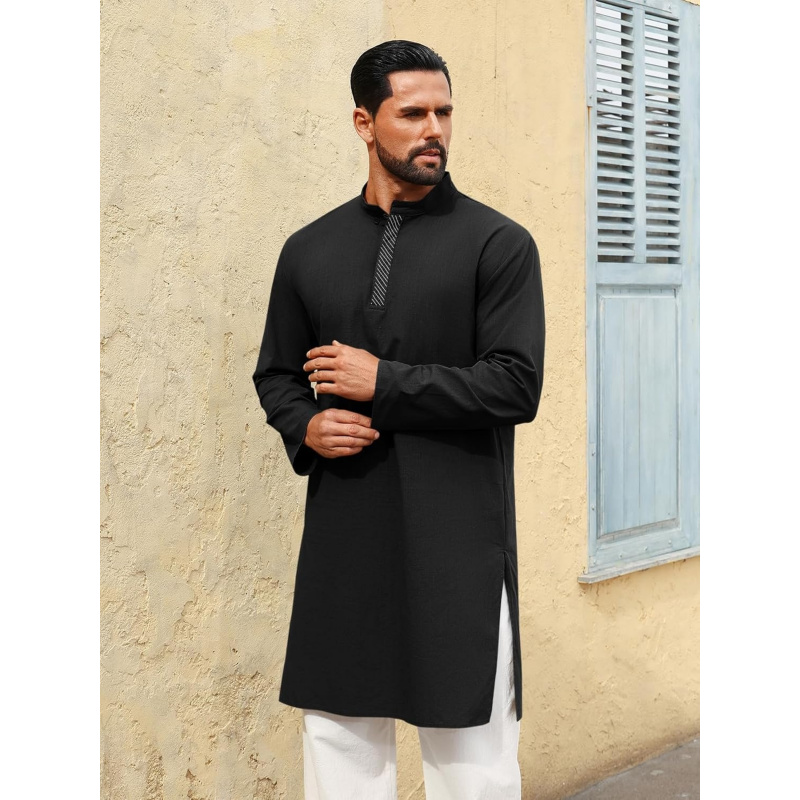 Mens Kaftan Thobe Long Sleeve  - Kurta Men Cotton recension och pris